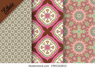 Indian collection ethnic seamless patterns