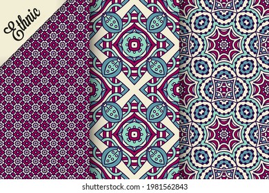 Indian collection ethnic seamless patterns