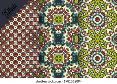 Indian collection ethnic seamless patterns