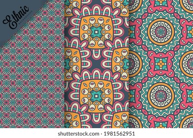 Indian collection ethnic seamless patterns
