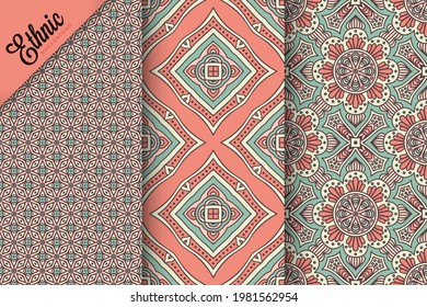 Indian collection ethnic seamless patterns