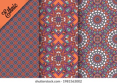 Indian collection ethnic seamless patterns