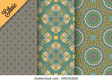 Indian collection ethnic seamless patterns