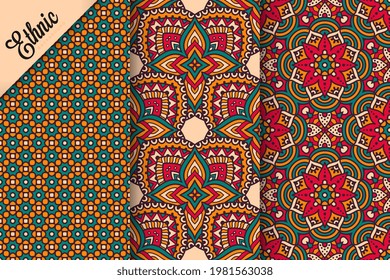 Indian collection ethnic seamless patterns