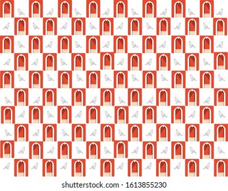 Indian Colonial Architecture Window Pattern