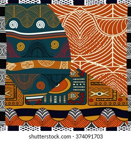 Indian colored seamless pattern.Vector illustration