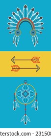 Indian colorful flat set.Vector illustration