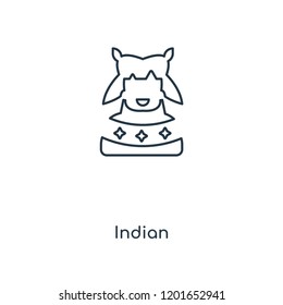 Indian concept line icon. Linear Indian concept outline symbol design. This simple element illustration can be used for web and mobile UI/UX.