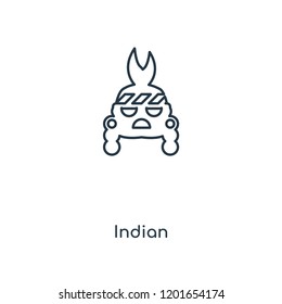 Indian concept line icon. Linear Indian concept outline symbol design. This simple element illustration can be used for web and mobile UI/UX.