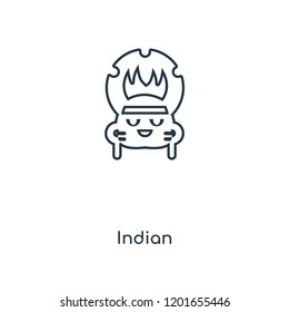 Indian concept line icon. Linear Indian concept outline symbol design. This simple element illustration can be used for web and mobile UI/UX.