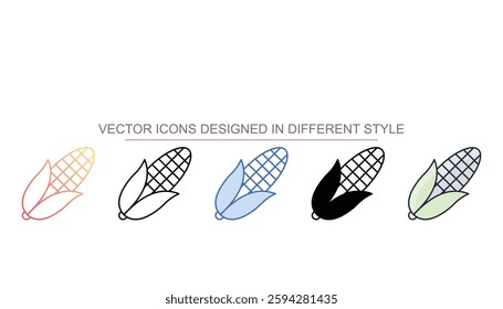 Indian Corn icon design with white background stock illustration
