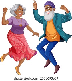 Indian Couple Dancing Vector illustration