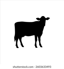 Indian cow calf icon vector flat design.