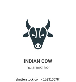 Indian cow glyph icon vector on white background. Flat vector indian cow icon symbol sign from modern india collection for mobile concept and web apps design.