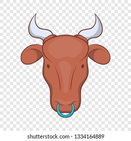 Indian cow icon in cartoon style on a background for any web design 