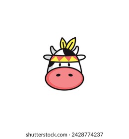 Indian Cow logo or icon design