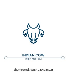 indian cow outline vector icon. simple element illustration. indian cow outline icon from editable india concept. can be used for web and mobile
