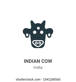 Indian cow vector icon on white background. Flat vector indian cow icon symbol sign from modern india collection for mobile concept and web apps design.