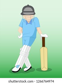 indian cricket player with uniform vector