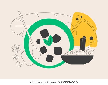 Indian cuisine abstract concept vector illustration. Spicy indian food, traditional cuisine, restaurant delivery, oriental taste, India shop, homemade curry, vegetarian menu abstract metaphor.