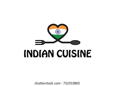 indian cuisine and flag