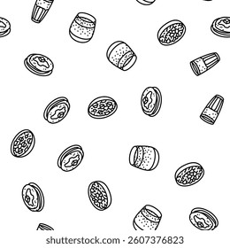 indian cuisine food curry vector seamless pattern thin line illustration