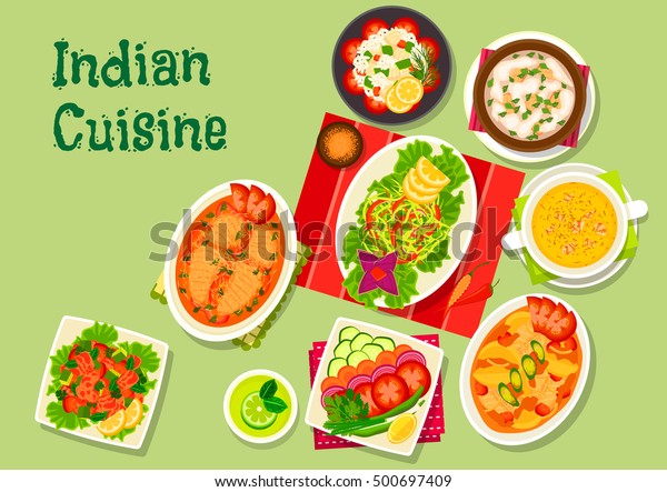 Indian Cuisine Lunch Dishes Icon Fish Stock Vector (Royalty Free ...