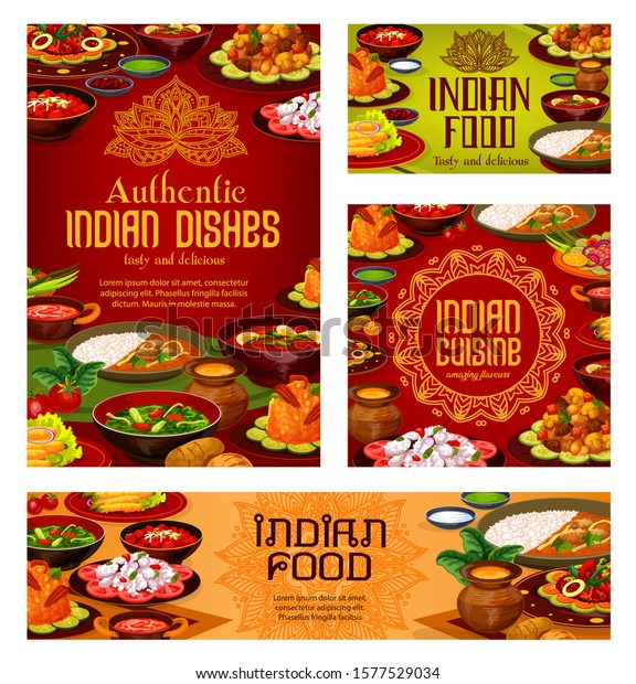 Indian Cuisine Restaurant Menu Cover Traditional Stock Vector (Royalty ...