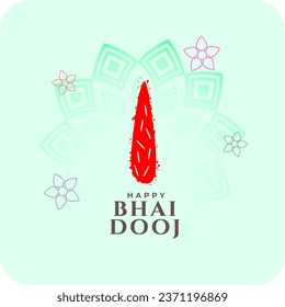 indian cultural bhaiya dooj event and ritual background design vector. Translation: Bhai dooj, it is a festival where bhai means brother and dooj means second day after new moon