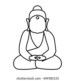 Indian culture concept represented by buddha icon. Isolated and flat illustration 