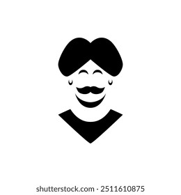 indian culture man unique logo design flat vector