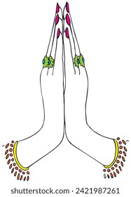 Indian Culture Namaste Welcome Guest Icon