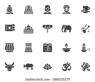 Indian Culture Vector Icons Set Modern Stock Vector (Royalty Free ...