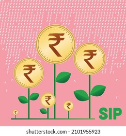 Indian Currency Rupee Growth Concept