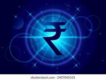 indian currency, rupee with light effect
