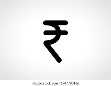 Indian currency - Rupee symbol. Black vector pictogram icon