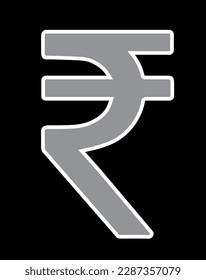 Indian currency Rupee symbol vector illustration, INR money icon, INR symbol, INR currency sign, Indian Rupee sign isolated, Currency icon symbols sign : Indian Rupee INR