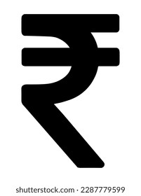 Indian currency Rupee symbol vector illustration, INR money icon, INR symbol, INR currency sign, Indian Rupee sign isolated, Currency icon symbols sign : Indian Rupee INR