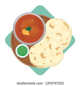 Indian Curry With Naan Bread