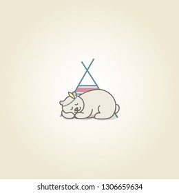 Indian Cute Bear. Vector Illustration.