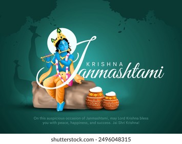 Indisches Dahi-Handi-Fest der fröhlichen Keri-Shree-Janmashtami. Kreatives Vektorgrafik-Design