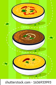 Indian Dal or Lentils Food flyer Editable Vector