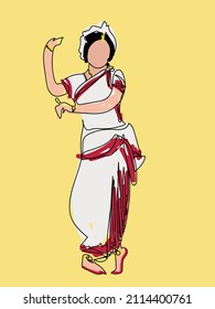 Indian dance bhartnatyam graphic illustration woman Design