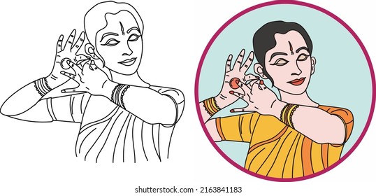 Indian Dance Logo Kathak Vector Sketch Stock Vector (Royalty Free ...