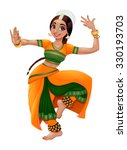 Indian dancer. Cartoon vector isolated character