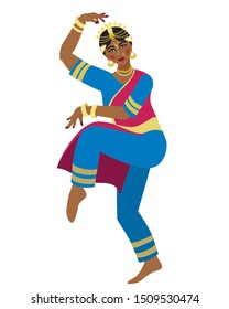 Indian Dancer Cartoon Vector Isolated Character Stock Vector (Royalty ...