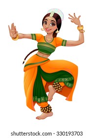 Indian dancer. Cartoon vector isolated character