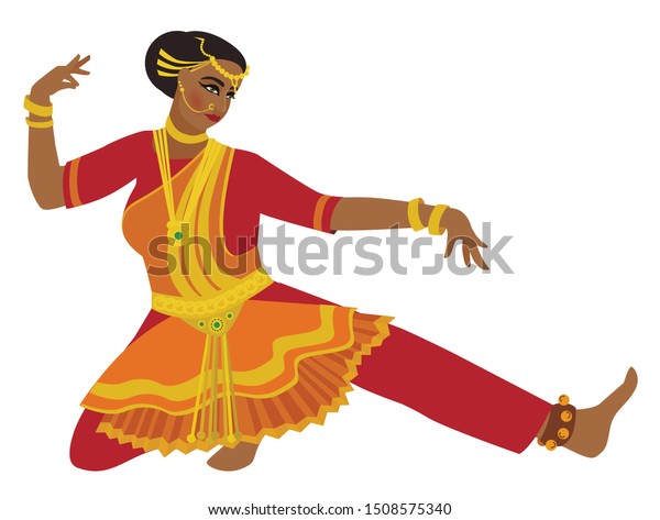 Indian Dancer Cartoon Vector Isolated Character Stock Vector (Royalty ...