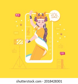 indian dancer character concept illustration