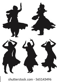 Indian dancing silhouette collection 